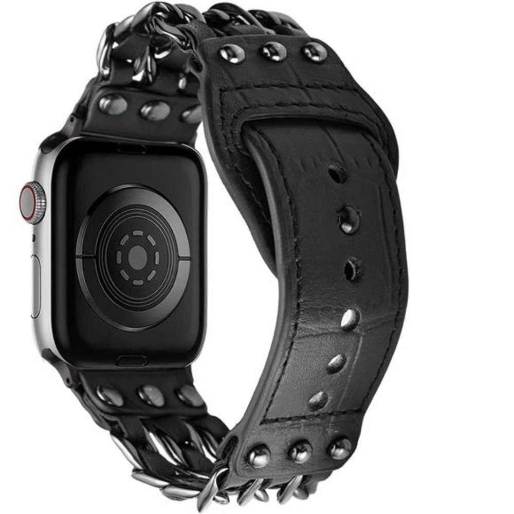 NEW Leather Metal Luxury Apple Watch Band